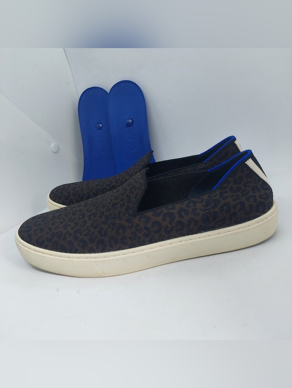 Rothy's The Original Slip On Sneakers Espresso Spot Cheetah Knit Womens Size 9.5